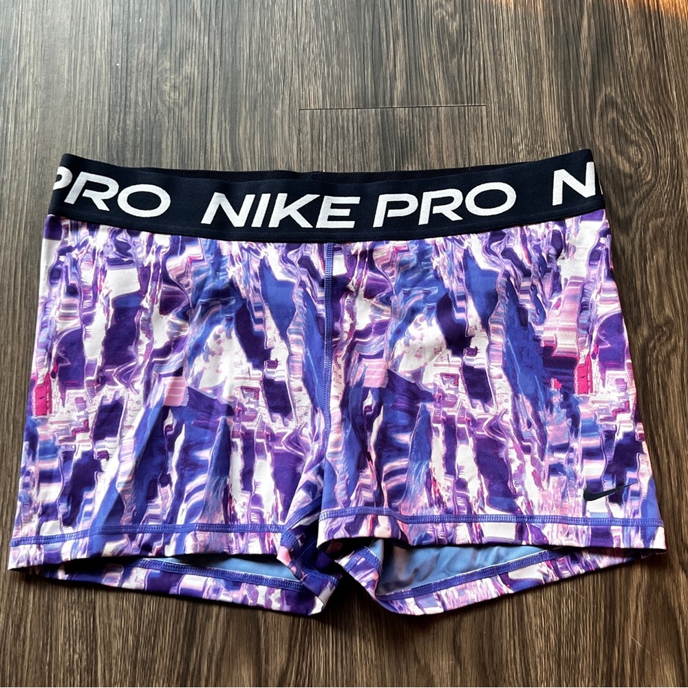 Purple pattern Nike 3in shorts